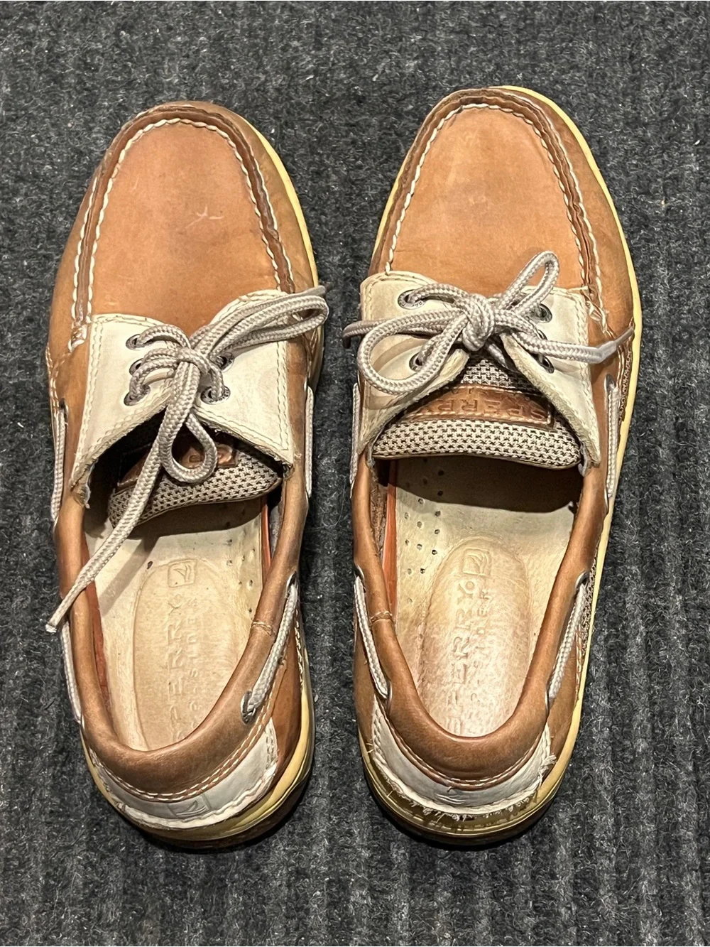 Sperry Top-Sider Men’s Leather Boat Shoes Brown Lace Up Casual Size 8M